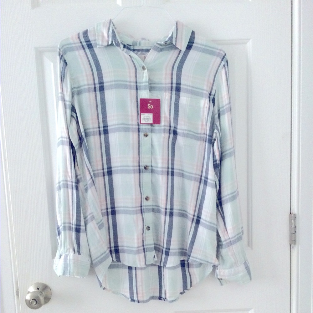 NWT Plaid Button Down